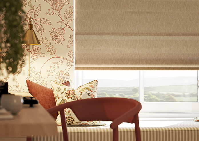 Genoa Faux Silk (Blackout), Gold Shimmer - Roman Blind - Image 5